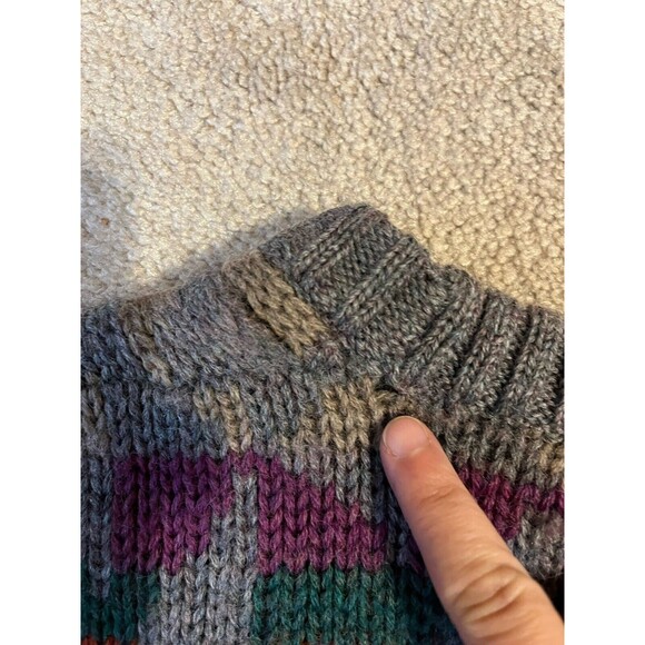 Vintage J McLaughlin Sweater Womens XL 90’s Art Colorful Wool Hand Knit Oversize - Picture 4 of 7